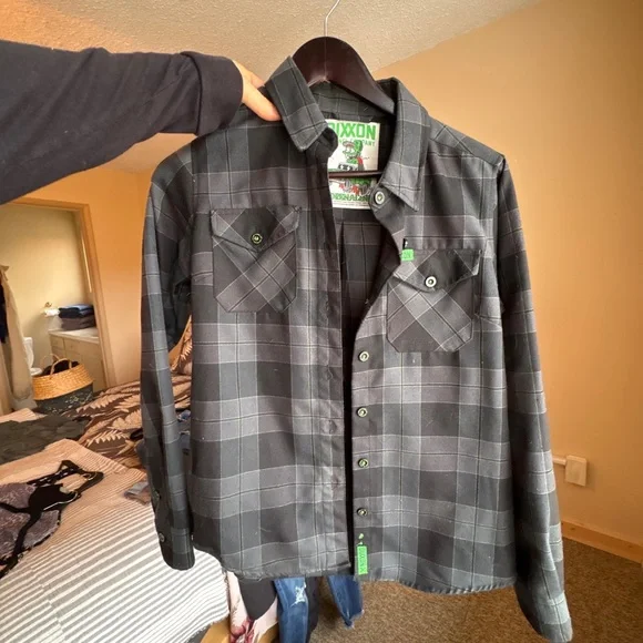 DIXXON Green and Gray Button Down Shirt - Picture 5 of 6
